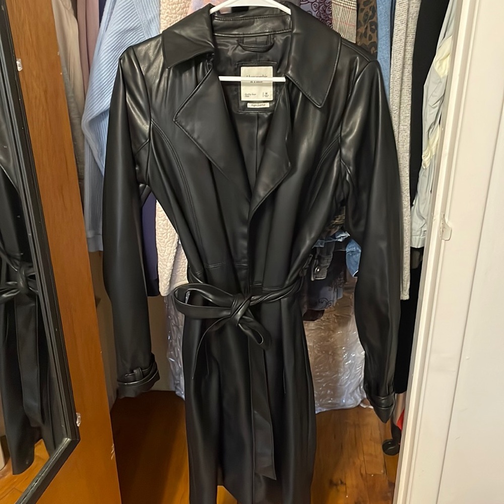 Abercrombie and fitch leather jacket